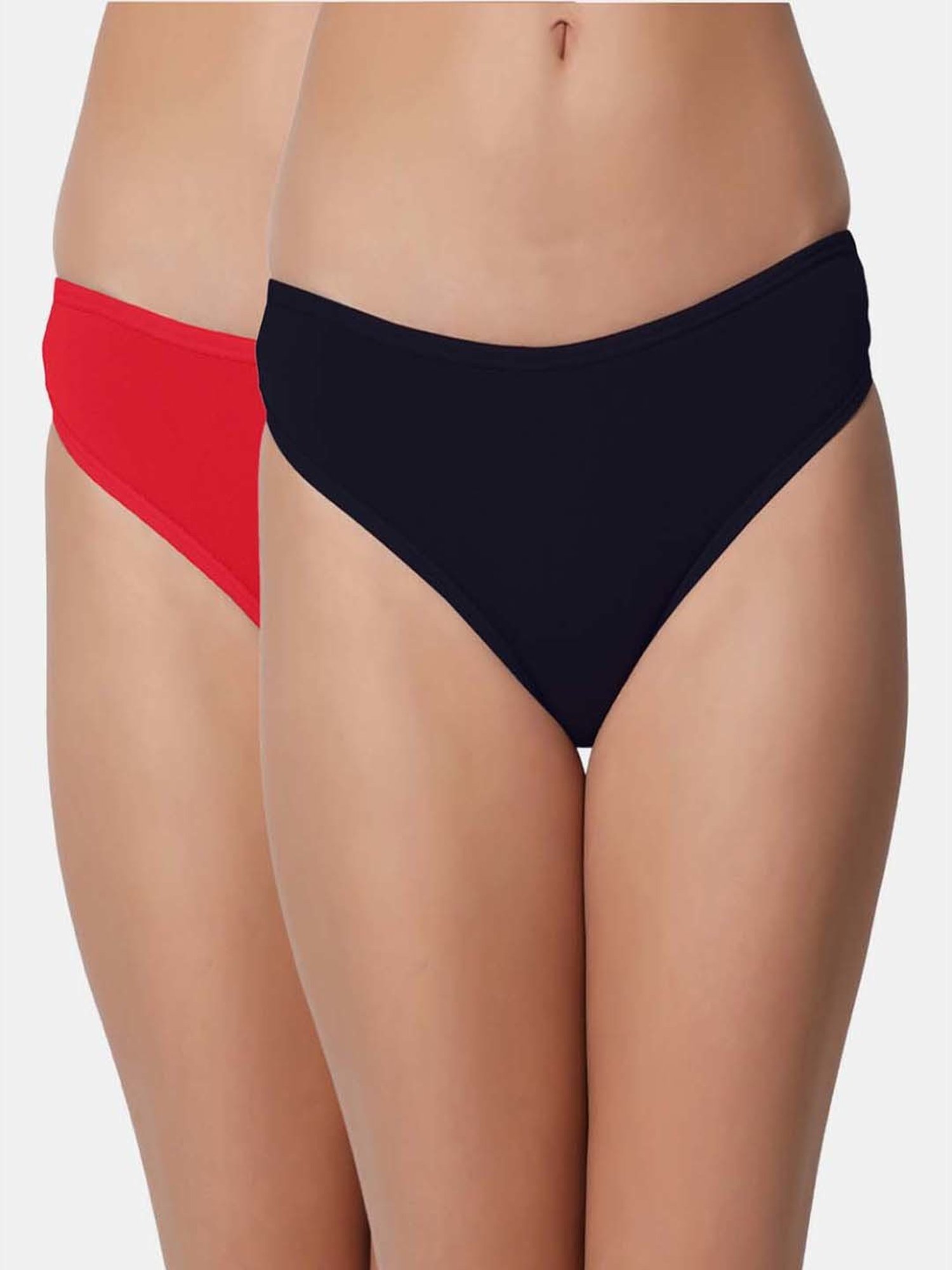 Bleeding Heart Red & Black Thongs - Pack Of 2