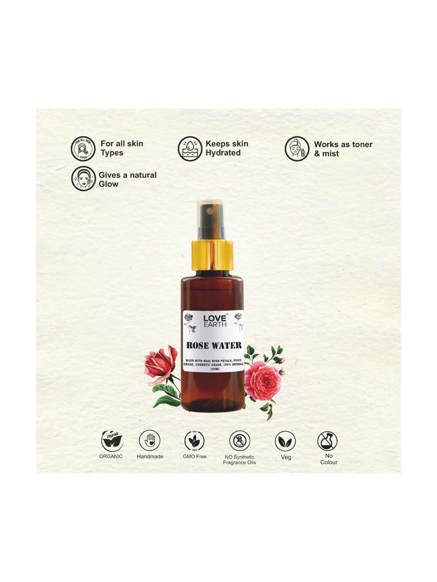 Love Earth Rose Face Mist - 100 ml