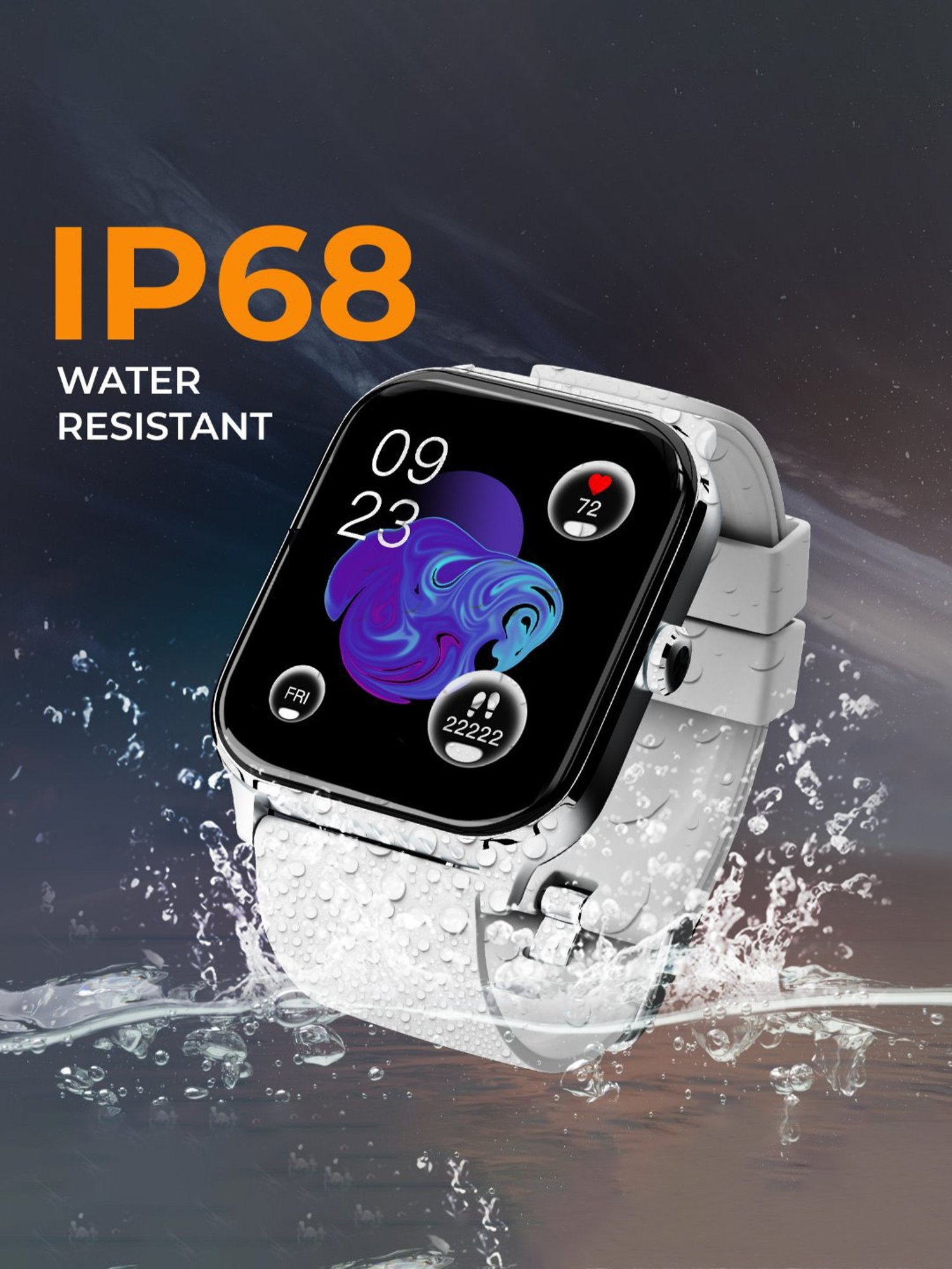 beatXP Marv 1.85 inch HD Screen Ultra Thin Bezel, BT 5.3 Calling Smartwatch (Iced Silver Strap)