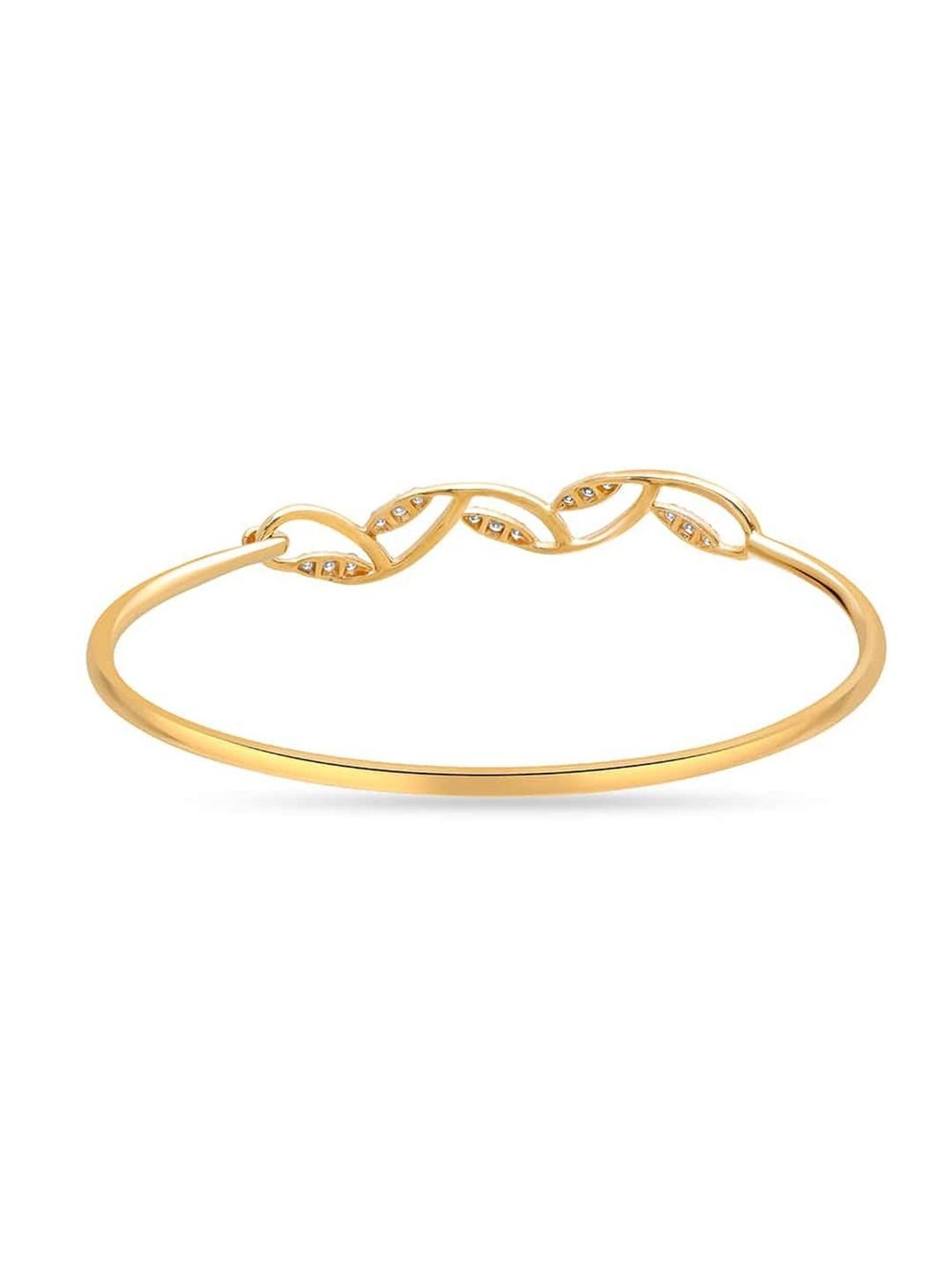 Mia By Tanishq Nature's Finest 14k Yellow Gold Creeper Chic Diamond Classic Bangle