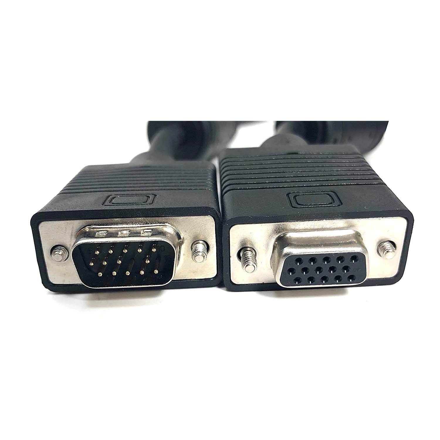 Micro Connectors, Inc. 25 feet X/S/VGA Coaxial HD15 Male To Female Extension Cable Double Shield with Ferrites (M05-110GDS )