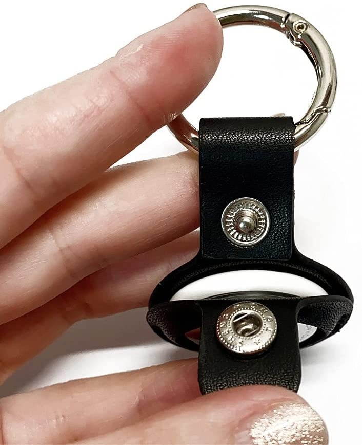 Portable Protective Case for AirTag 2021(2Pack), Suublg PU Leather Multiple Color Skin Anti-Scratch Cover Tracker Holder with Key Ring Compatible with AirTag Finder 2021 1st Generation - Black