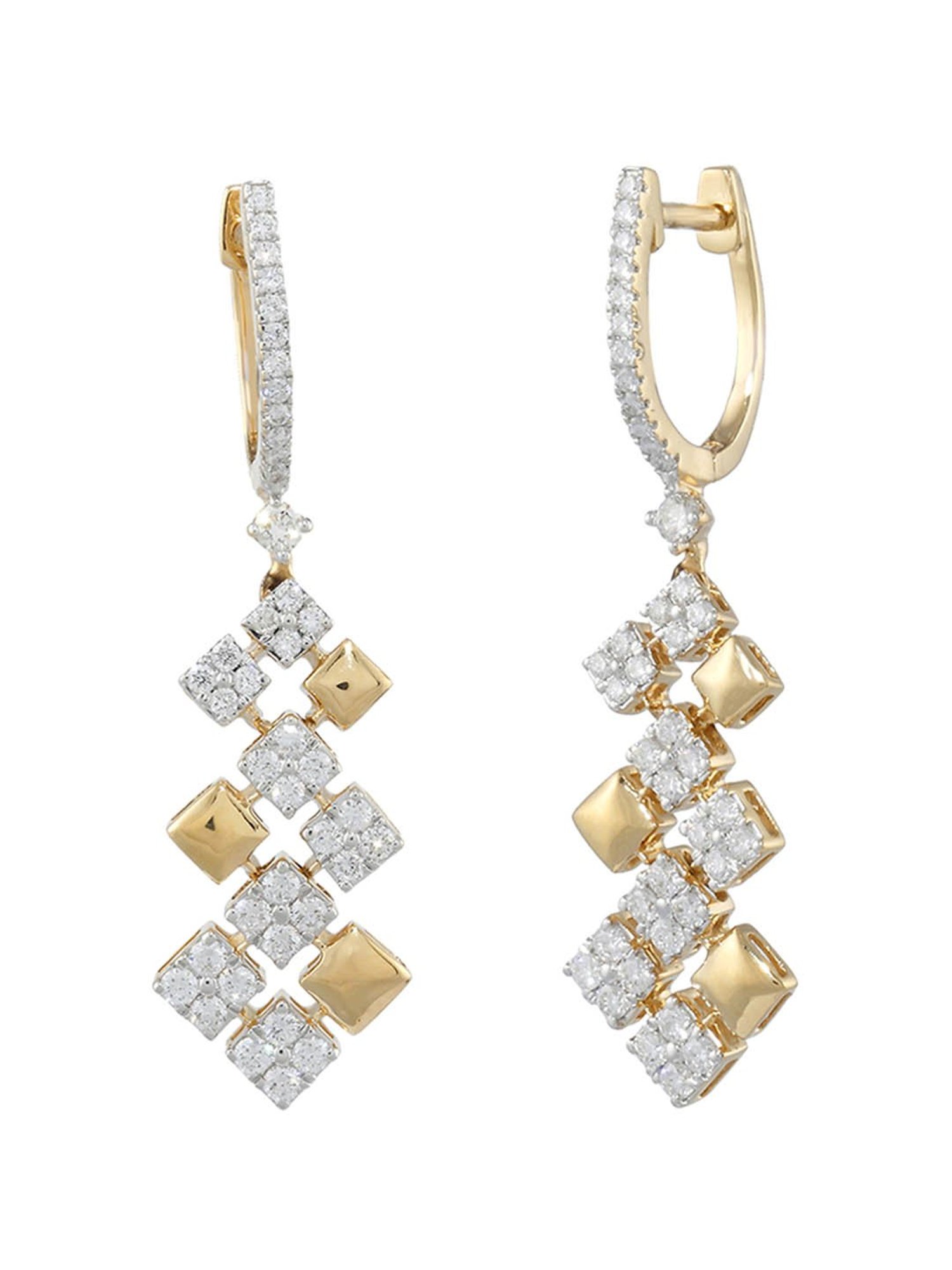 Waman Hari Pethe Jewellers 18k Gold & Diamond Earrings