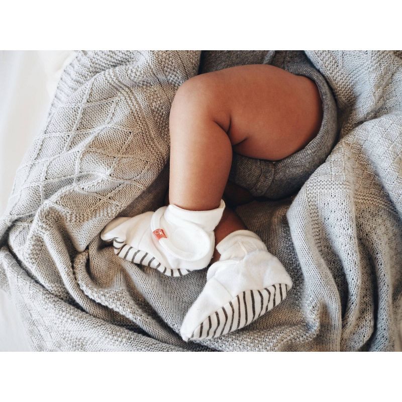 Goumi Baby 2pk Organic Cotton Striped Boots - Gray/Blue 0-3M