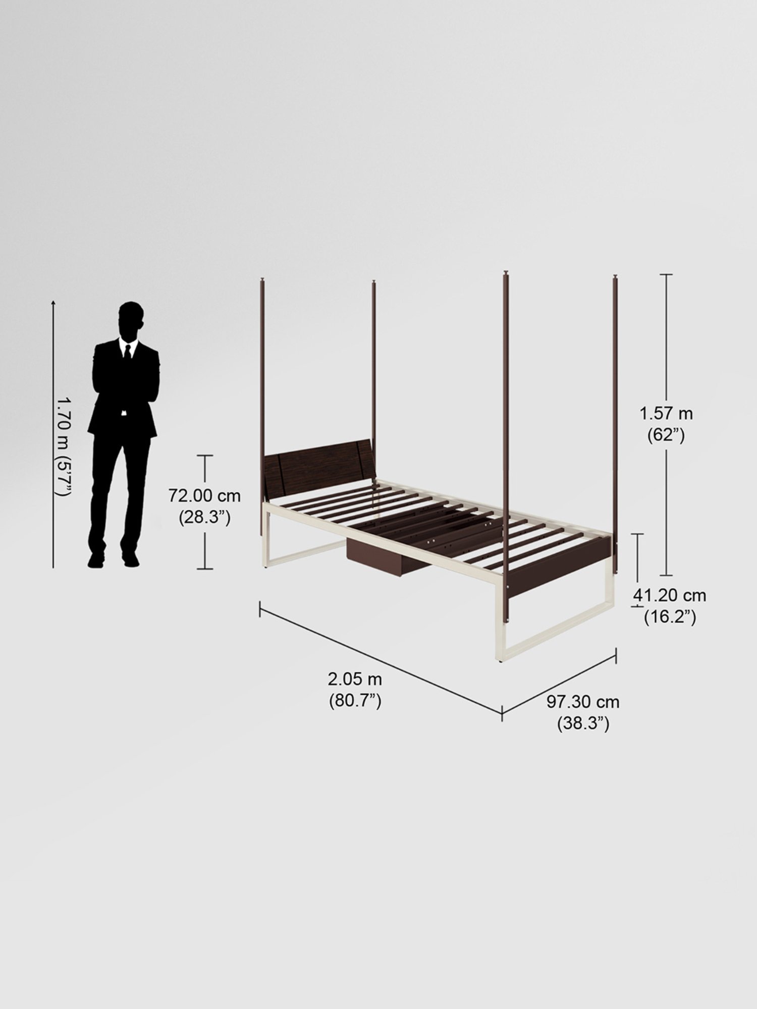 Nilkamal Riva Black Engineered Wood King Size Bed with Storage