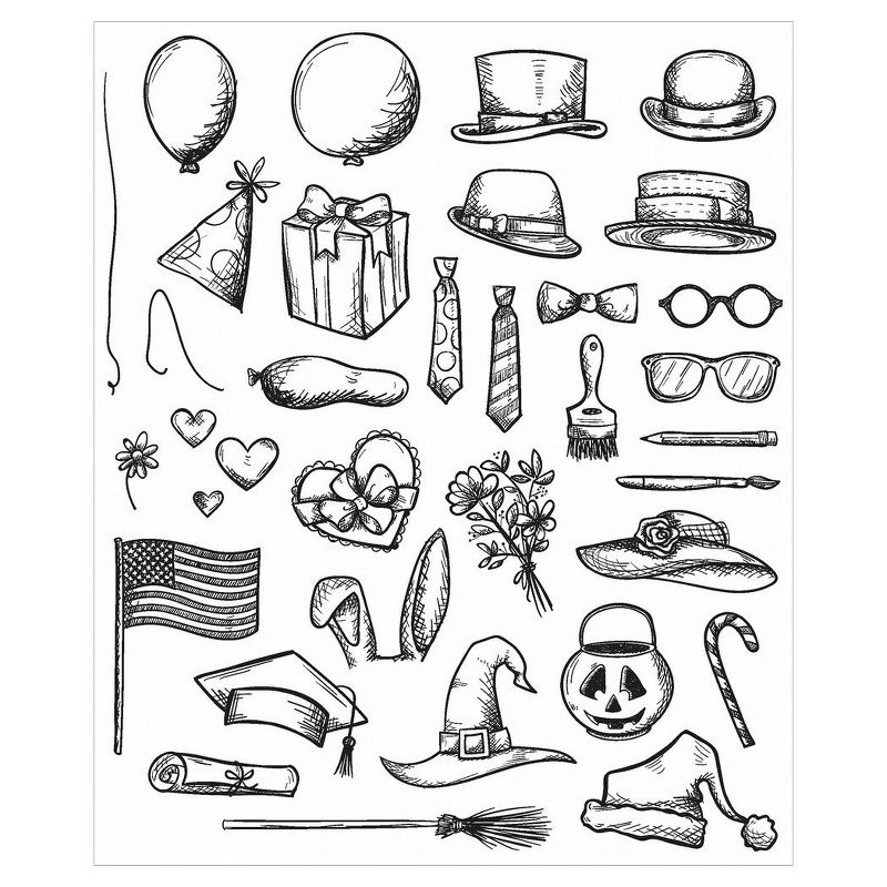 Tim Holtz Cling Stamps Crazy Things-Clear 7"x8.5"