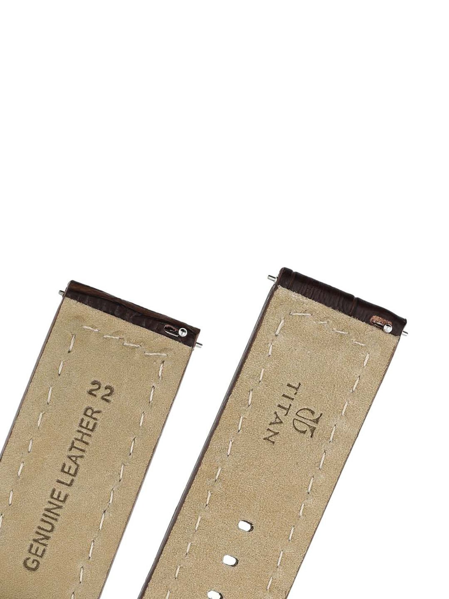 Titan 24 mm Tan Genuine Leather Strap for Men