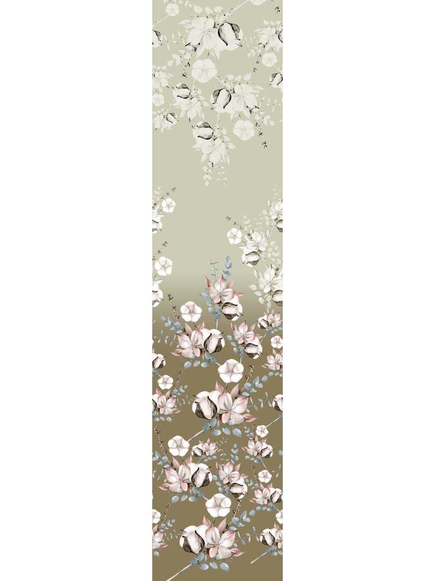 Welspun Printed Green Cotton Double Fitted Bed Sheet with 2 Pillow Covers