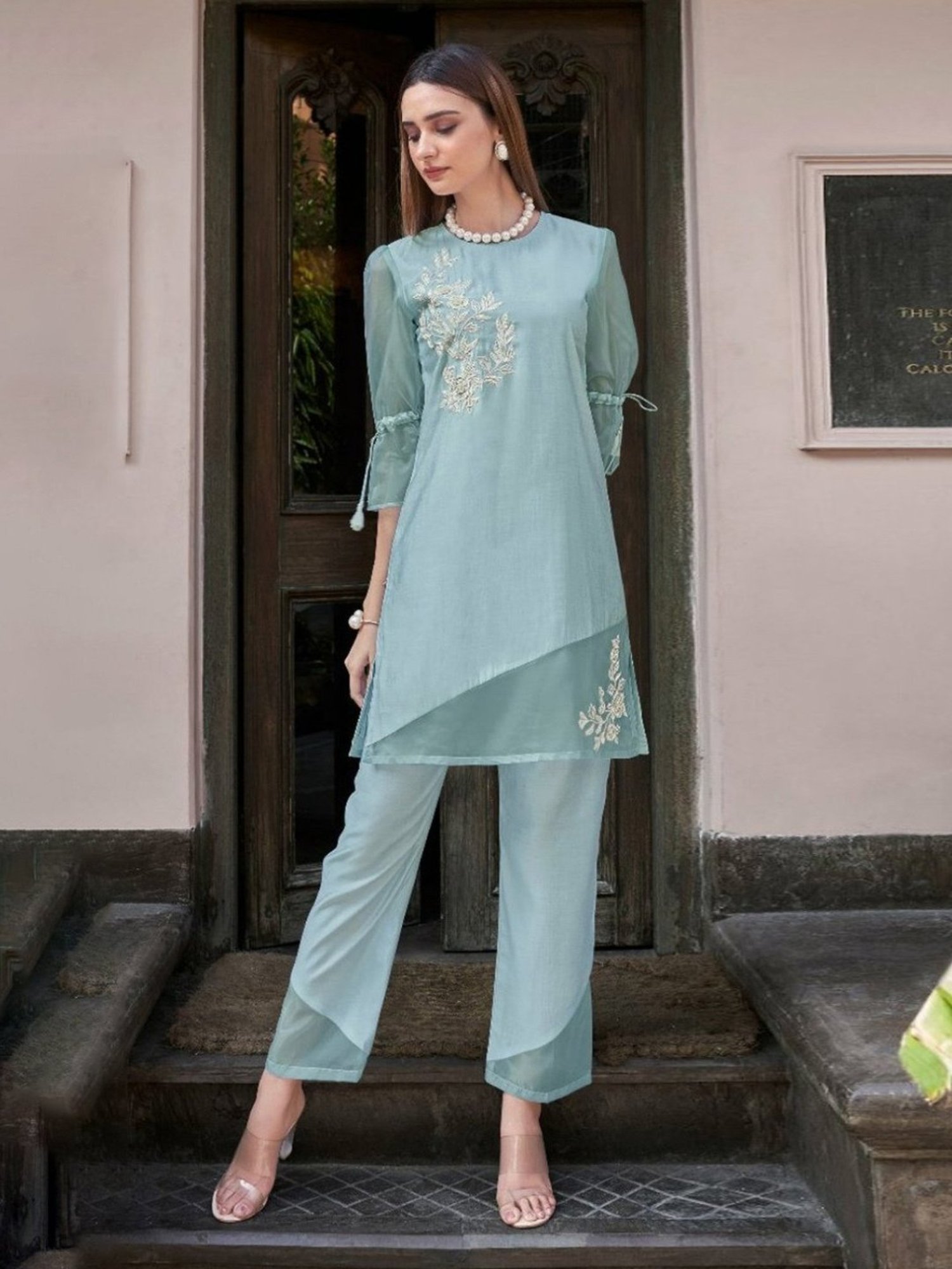 Autumnlane Tulip Sky Blue Kurta With Pant