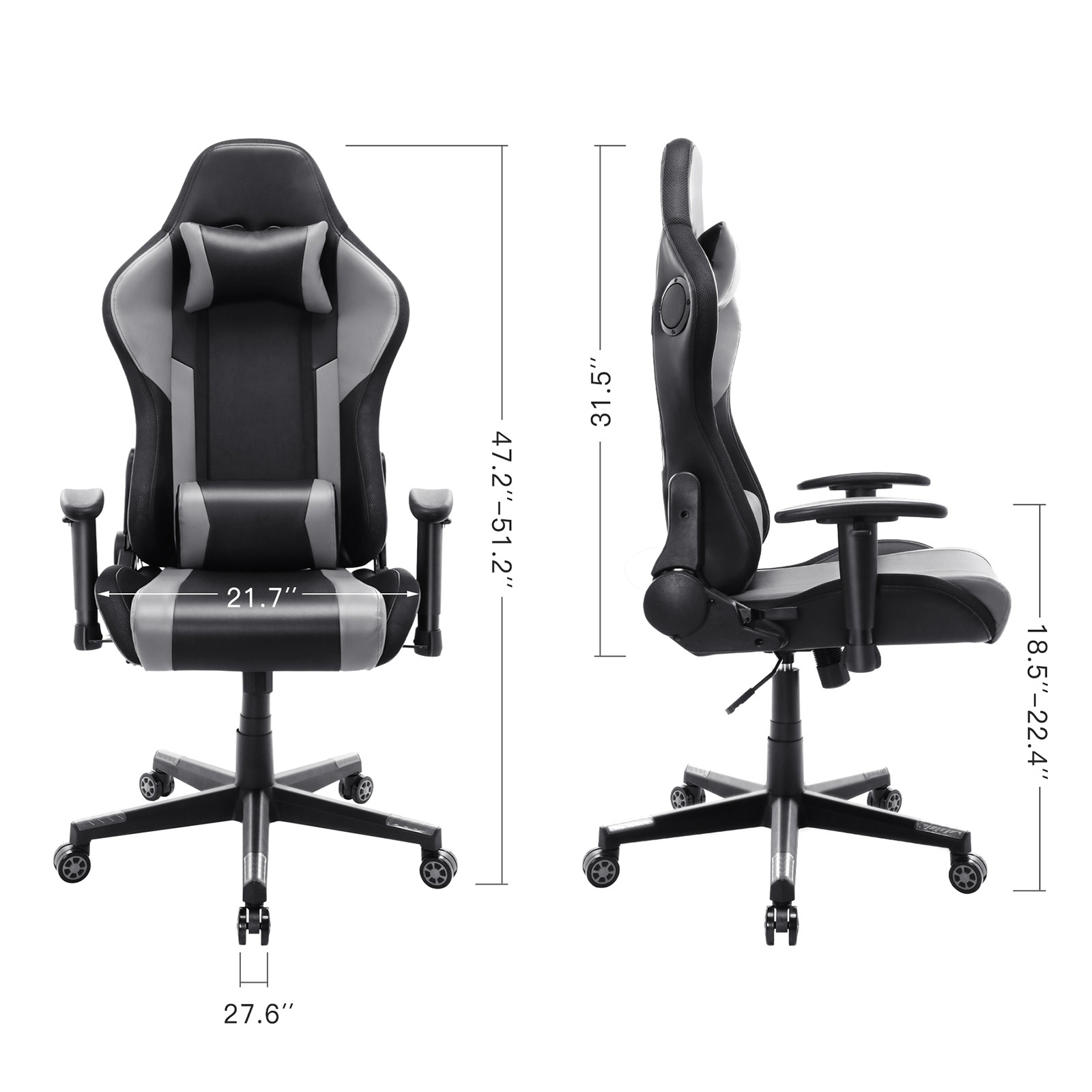 YOUTHUP Gaming Chair with RGB LED Lights, Racing Style Recliner Swivel Video Computer Chair with Bluetooth Speakers, Adjustable Ergonomic High Back, PU Leather with Headrest and Lumbar Support, Pink