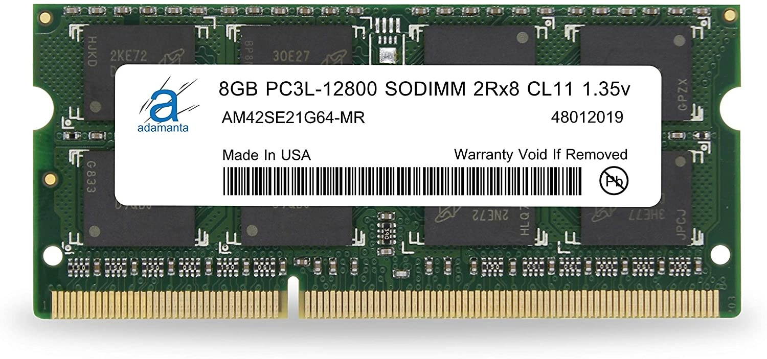 Adamanta 8GB (1x8GB) Laptop Memory Upgrade DDR3/DDR3L 1600Mhz PC3L-12800 SODIMM 2Rx8 CL11 1.35v Notebook RAM DRAM