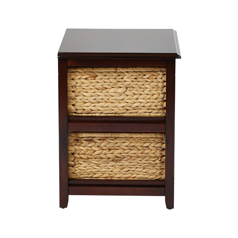 Seabrook TwoTier Storage Unit With Espresso and Natural Baskets - OSP Home Furnishings