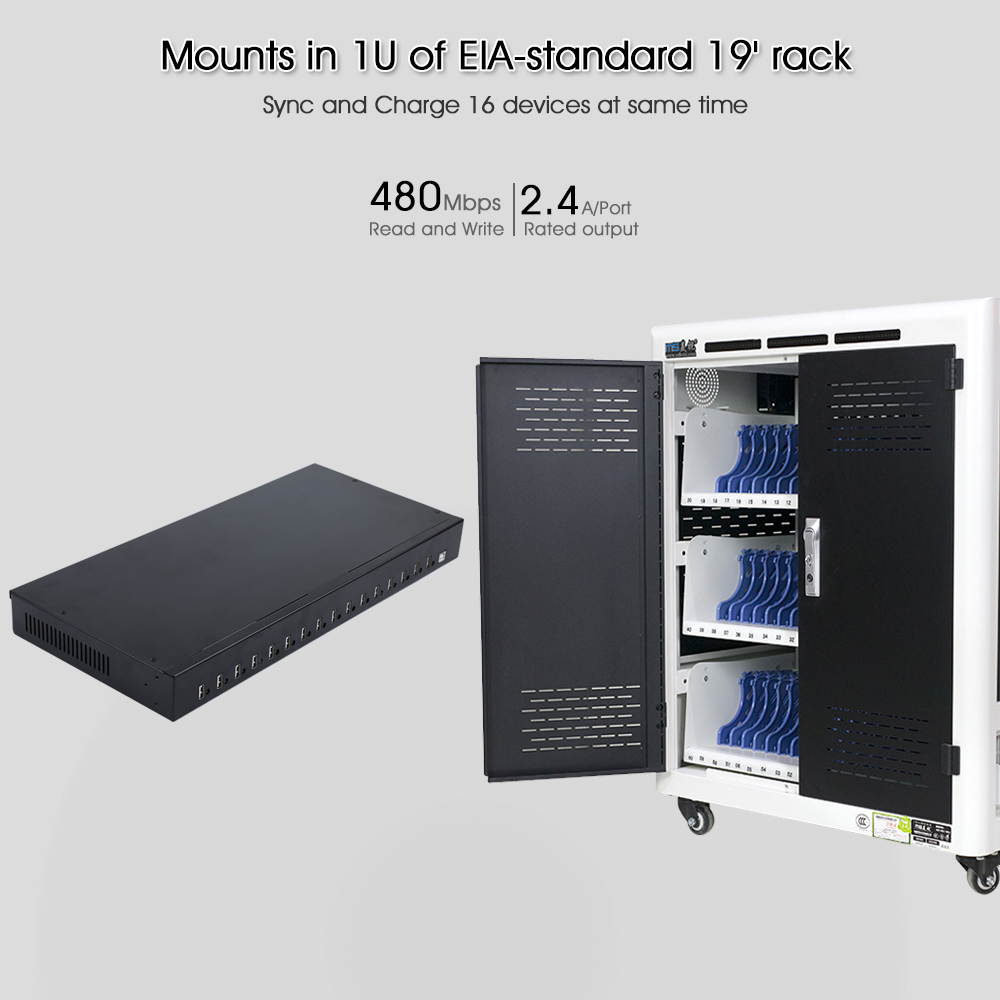 Sipolar Aluminum A-165 industrial 16 Port USB 2.0 data syncs and charger Hub per port 2.1A charging station Built-in 200w 5V 40A Power Adapter for Mobile Phone iphone ipad tablets mac pc laptop