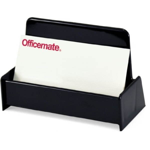 Officemate 26072 OIc Recycled Business card Holder, Up to 50 cards, Black