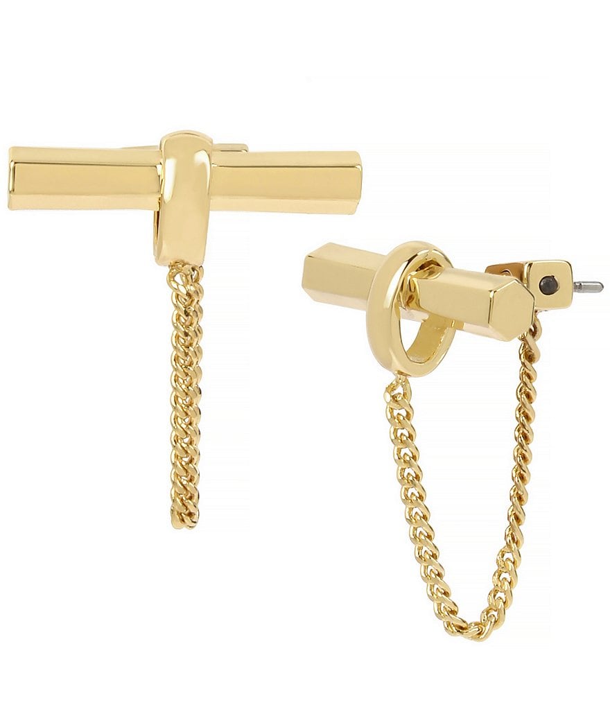 AllSaints Toggle Bar Front Back Earrings
