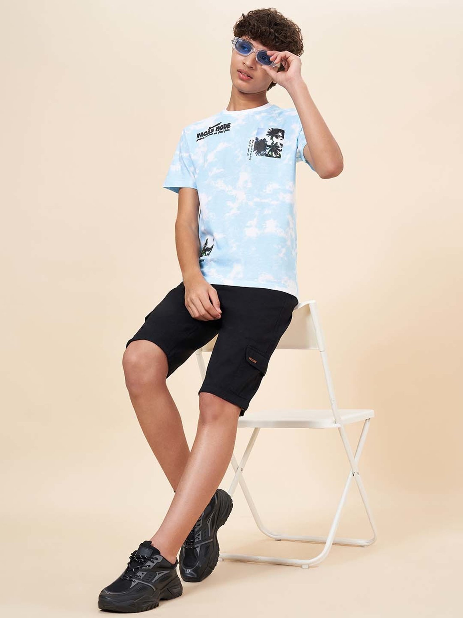 Coolsters by Pantaloons Kids Black Cotton Regular Fit Shorts