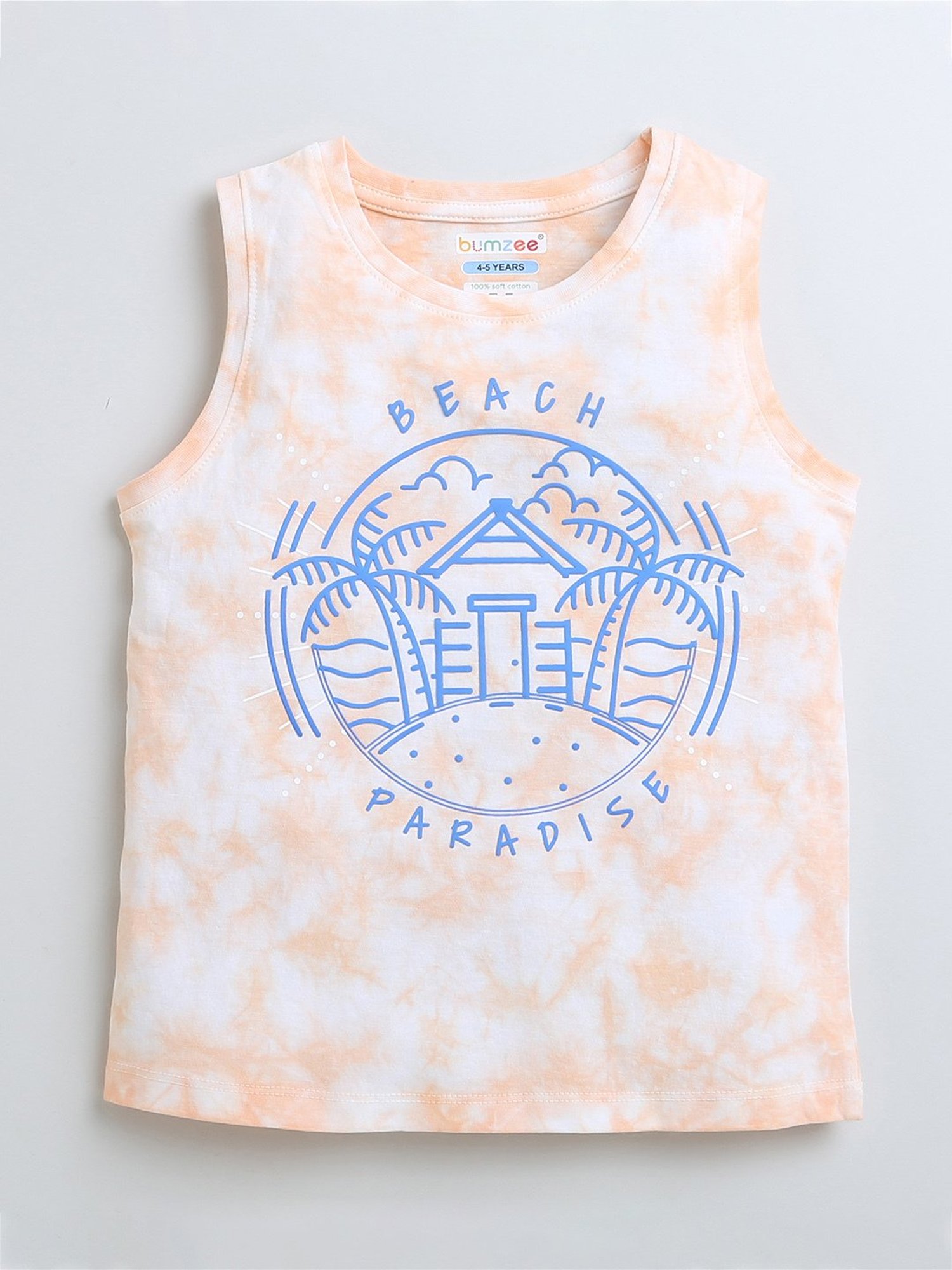 Bumzee Kids Peach Printed T-Shirt