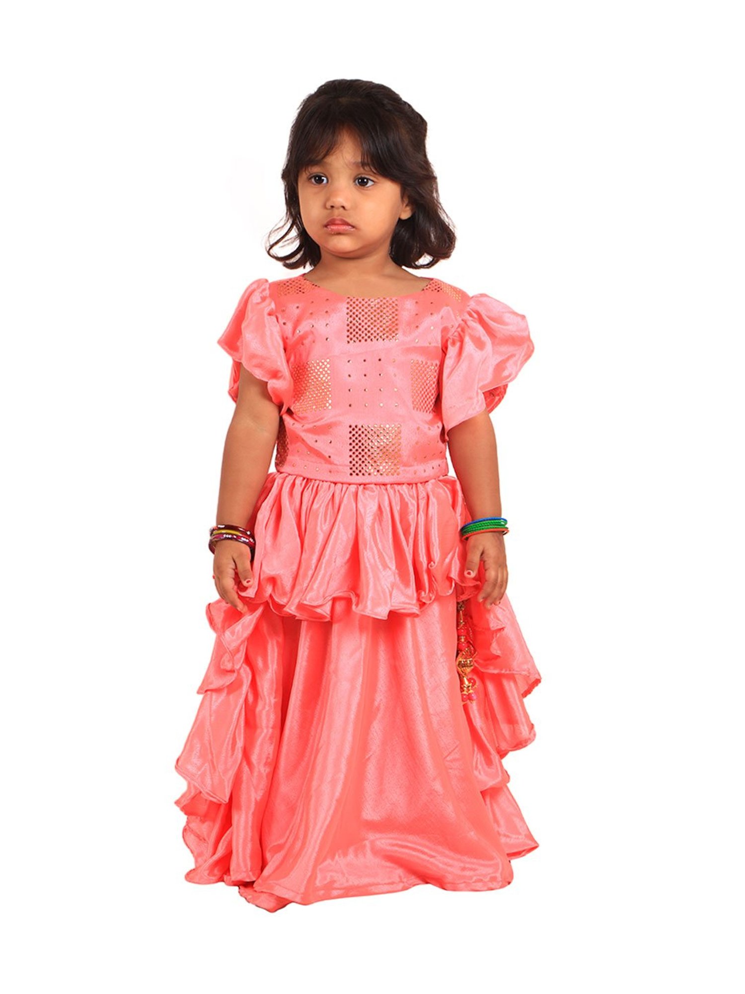 Passion Petals Kids Pink Embellished Lehenga With Choli