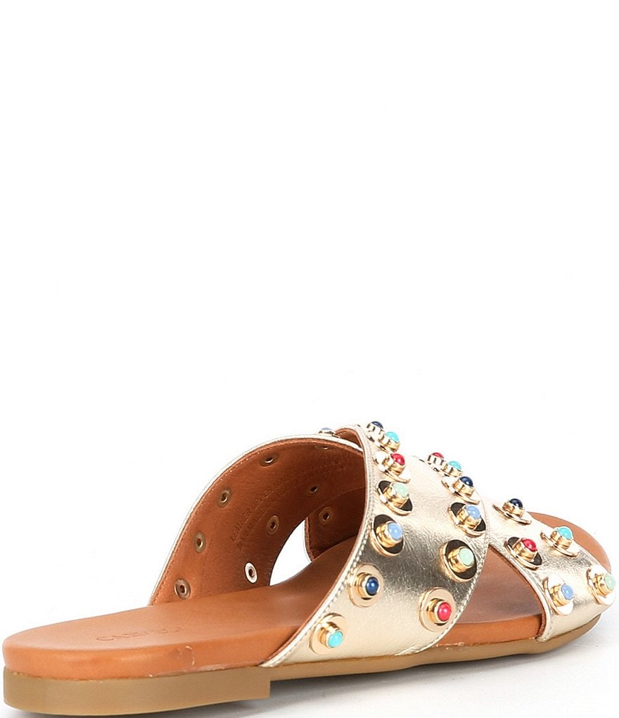 Carvela Koncern Leather Colorful Studded Detail Sandals