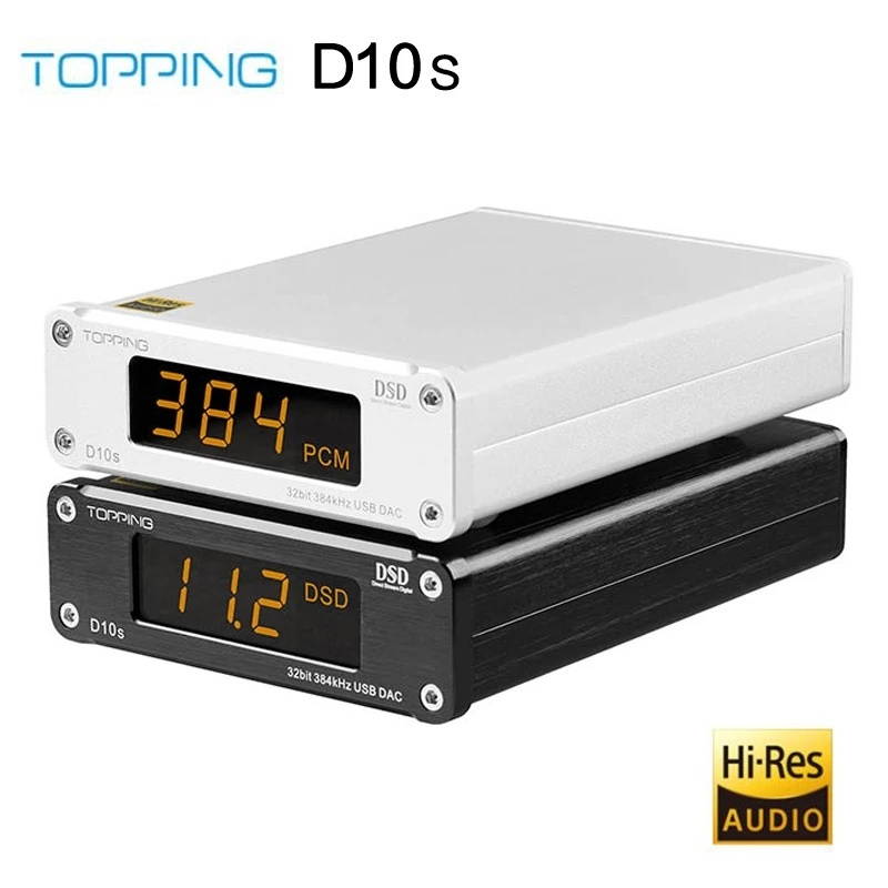 TOPPING D10S Digital USB DAC XMOS XU208 ES9038Q2M PCM384KHz DSD256 HIFI Audio Decoder-Black