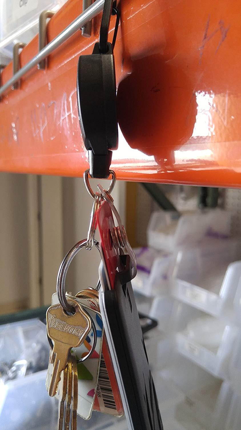 Super Heavy Duty Sidekick Retractable Badge and Key Reel - Carabiner Clip - with THREE Card ID Badge Holder by Specialist ID