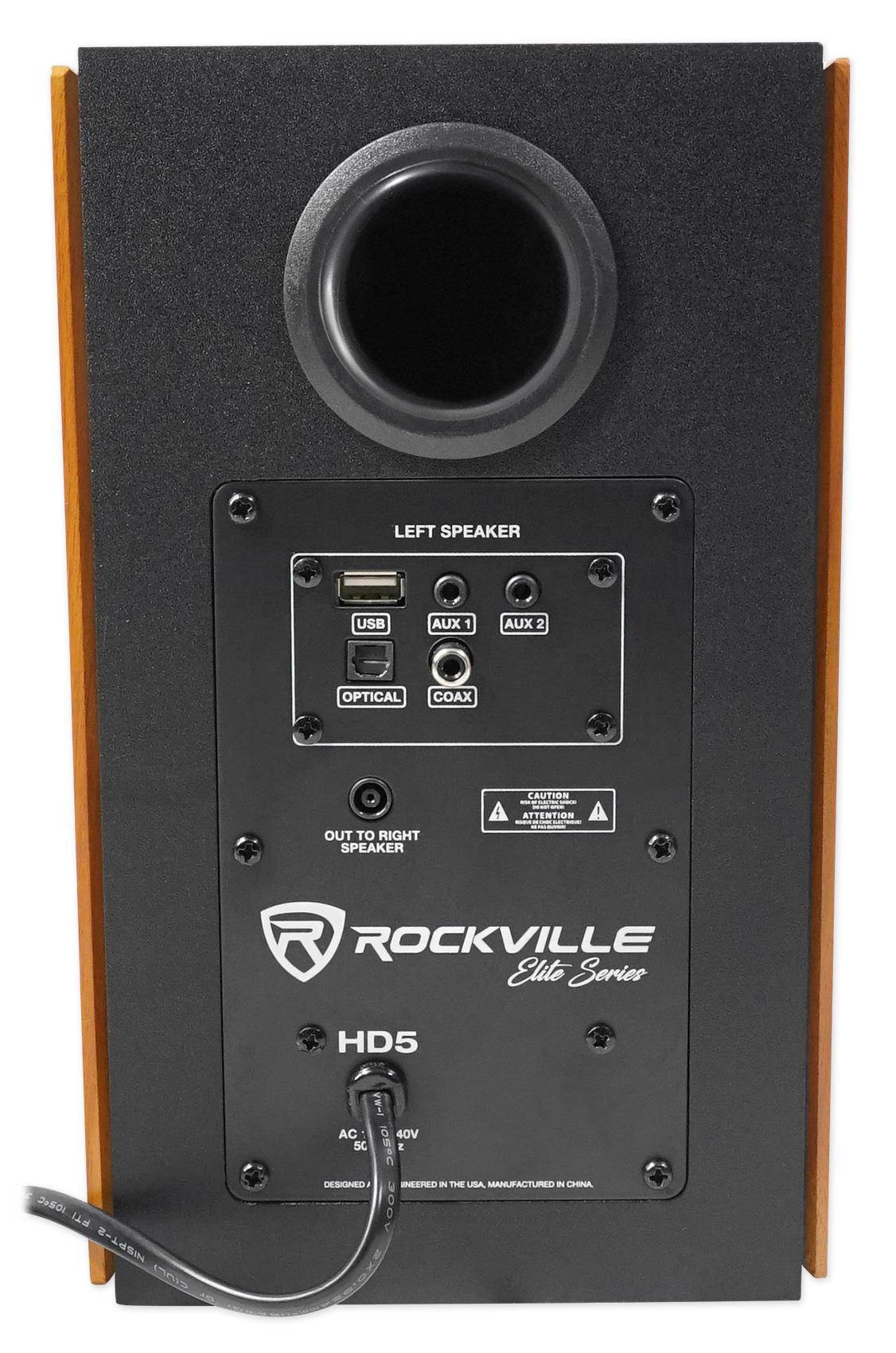 Rockville HD5 150 Watt Home Theater System Bookshelf Speakers/Bluetooth/USB/AUX