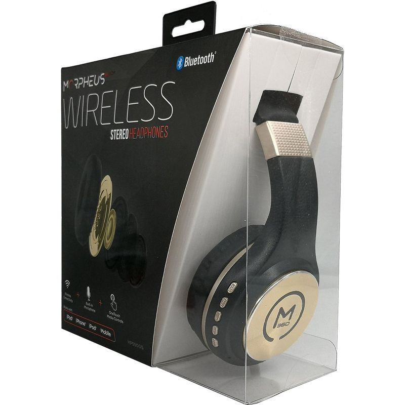 Morpheus 360 HP5500G Wireless Stereo Bluetooth Headphones, Black with Gold Accents