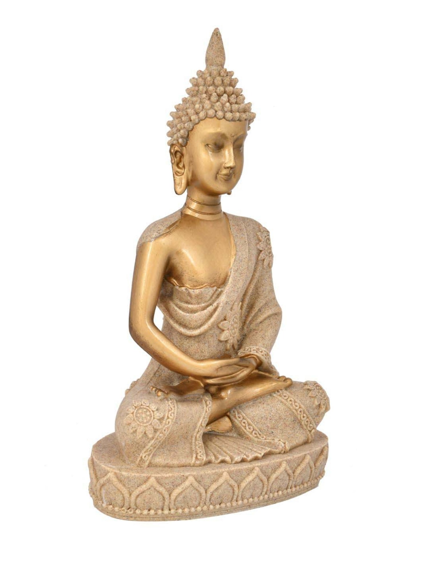 Tayhaa Golden Resin Eternal Wisdom Tranquility Buddha Idol