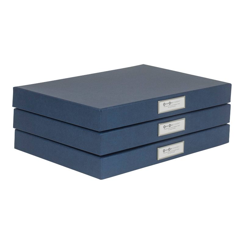 Sven 3pk Hinged Letter Box Set Navy - Bigso Box of Sweden