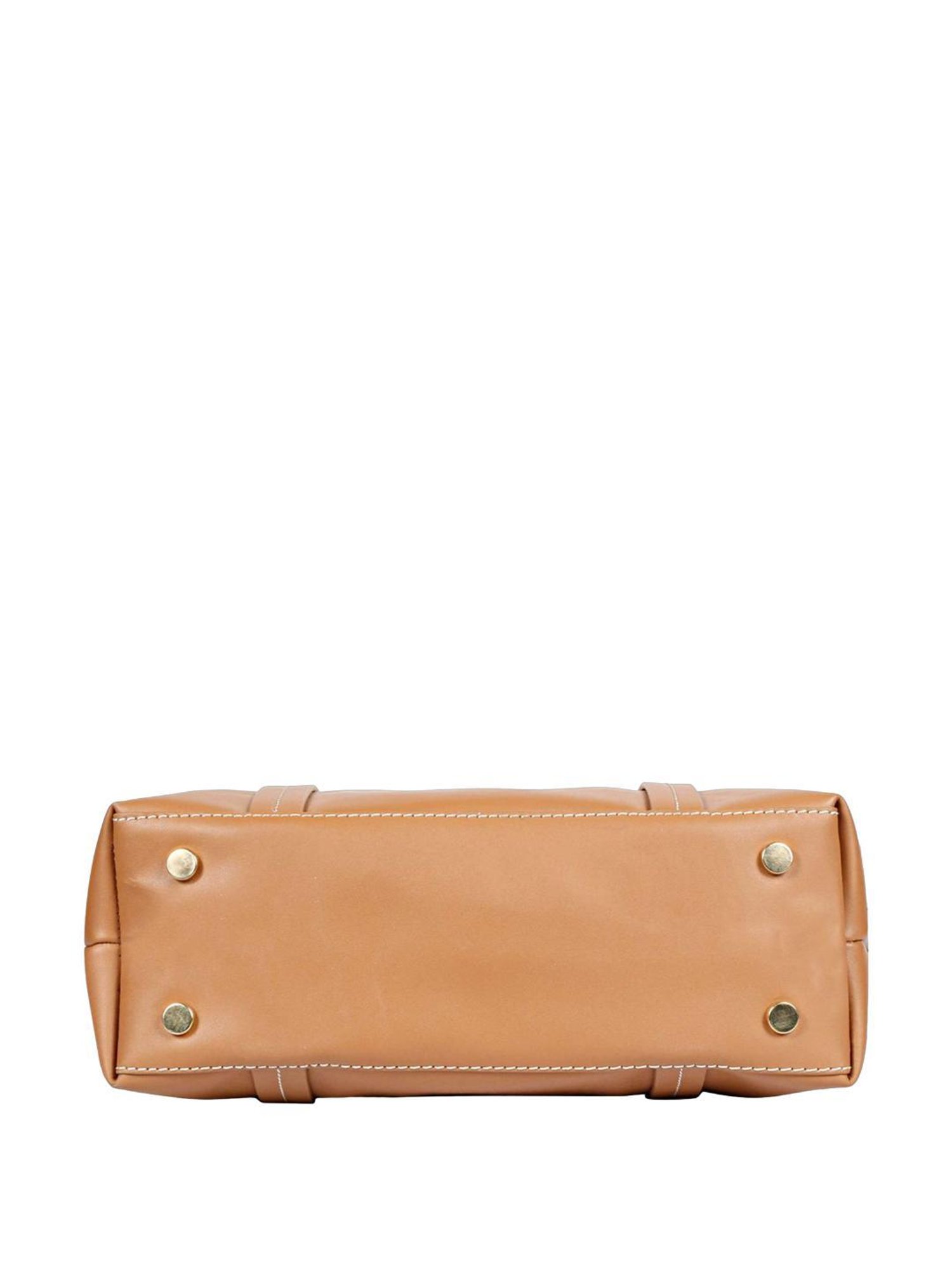 Favore Tan Solid Medium Tote Handbag