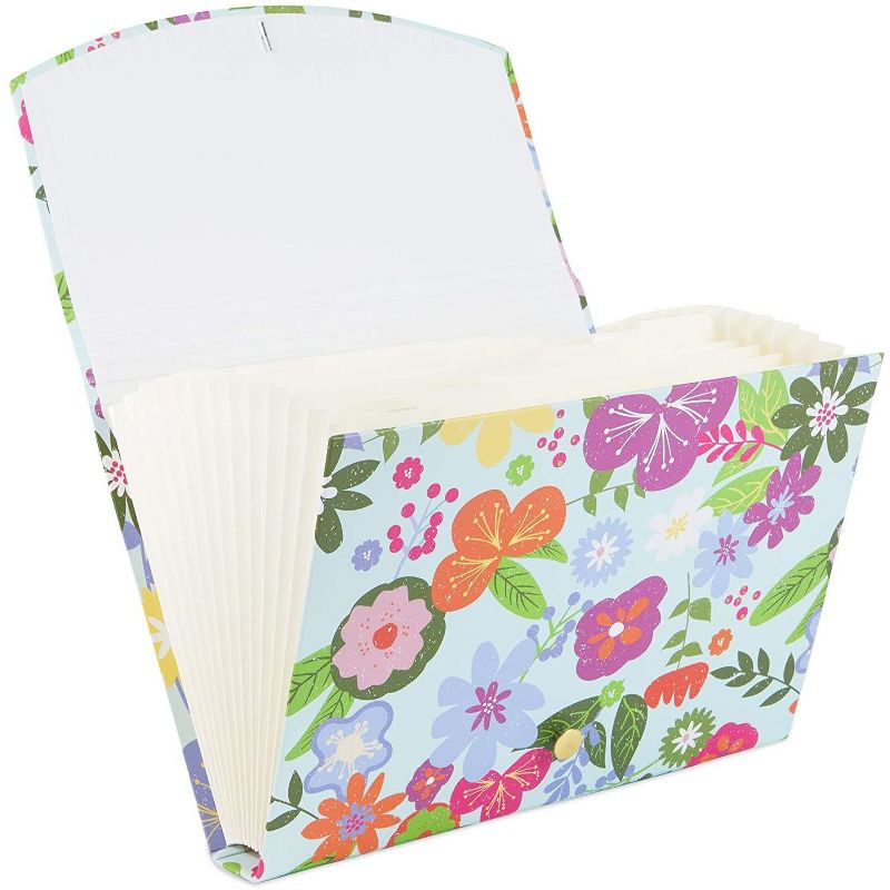 Paper Junkie Pink Floral Expanding File Folder Organizer with 10 Pockets (Letter Size)
