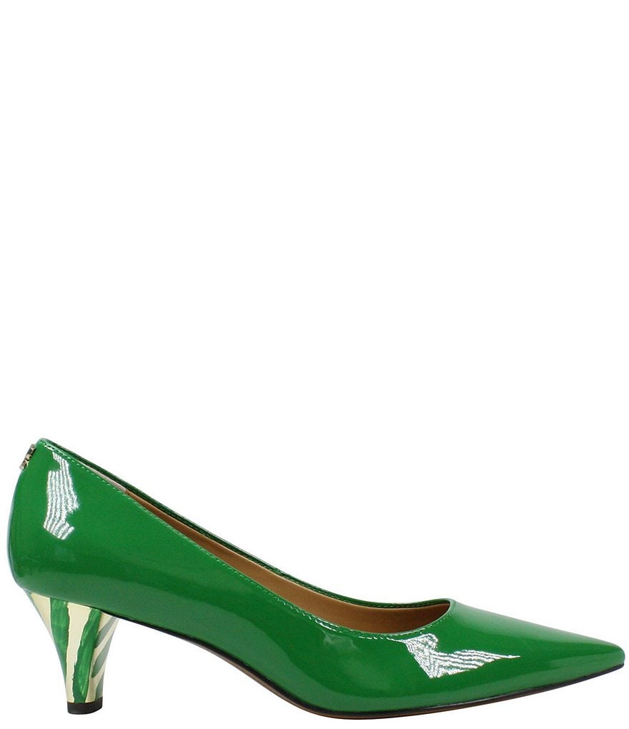 J. Renee Asilah Patent Kitten Heel Pumps