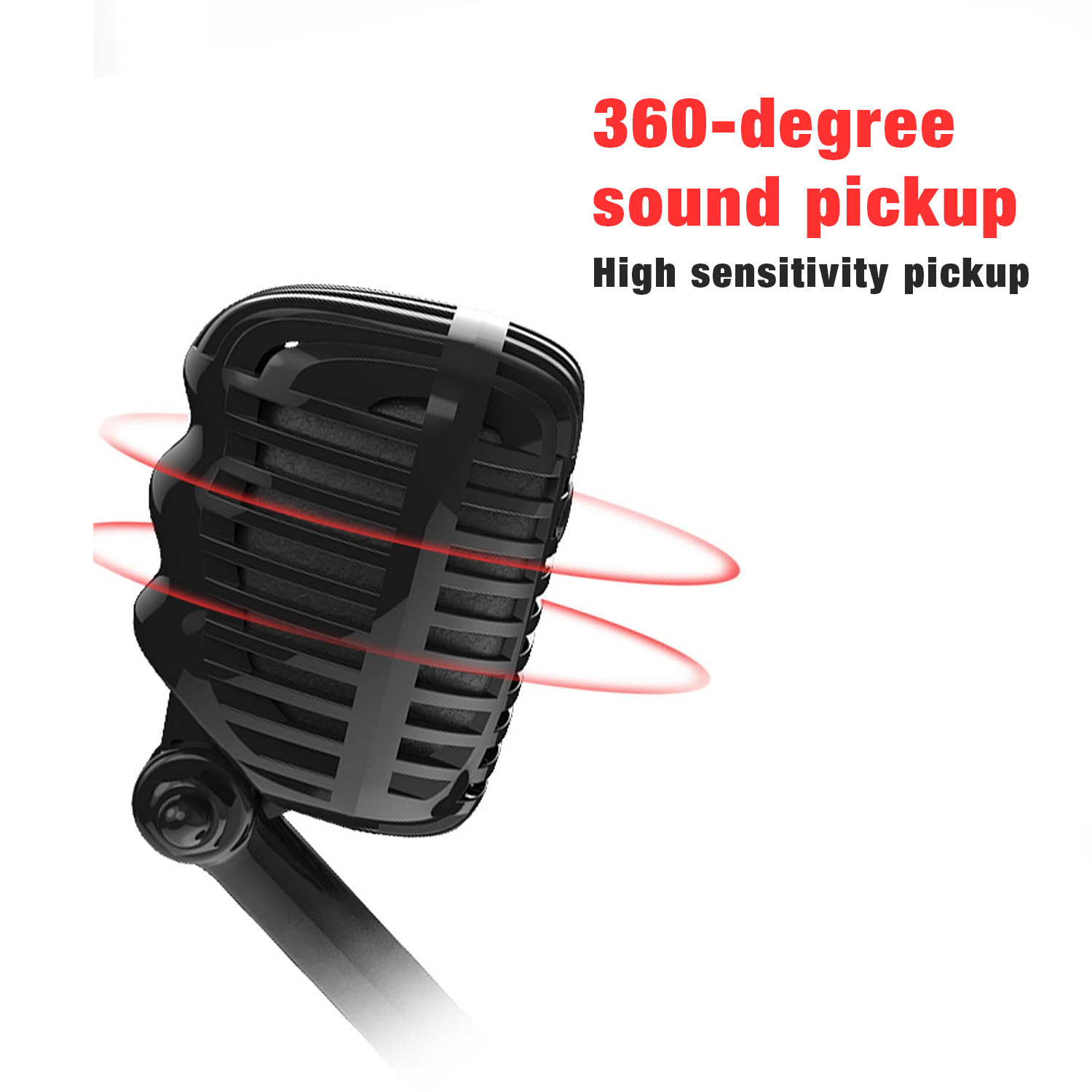 HD Studio USB Condenser Microphone Professional Noise Cancelling Recording Desktop Microphone for Network Audio Karaoke