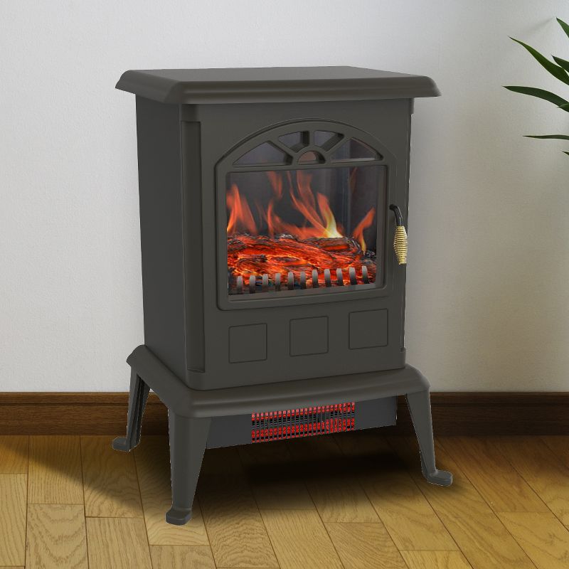 LifeSmart YH-20-2 1100 Watt Traditional Electric Infrared Heater Stove, Black