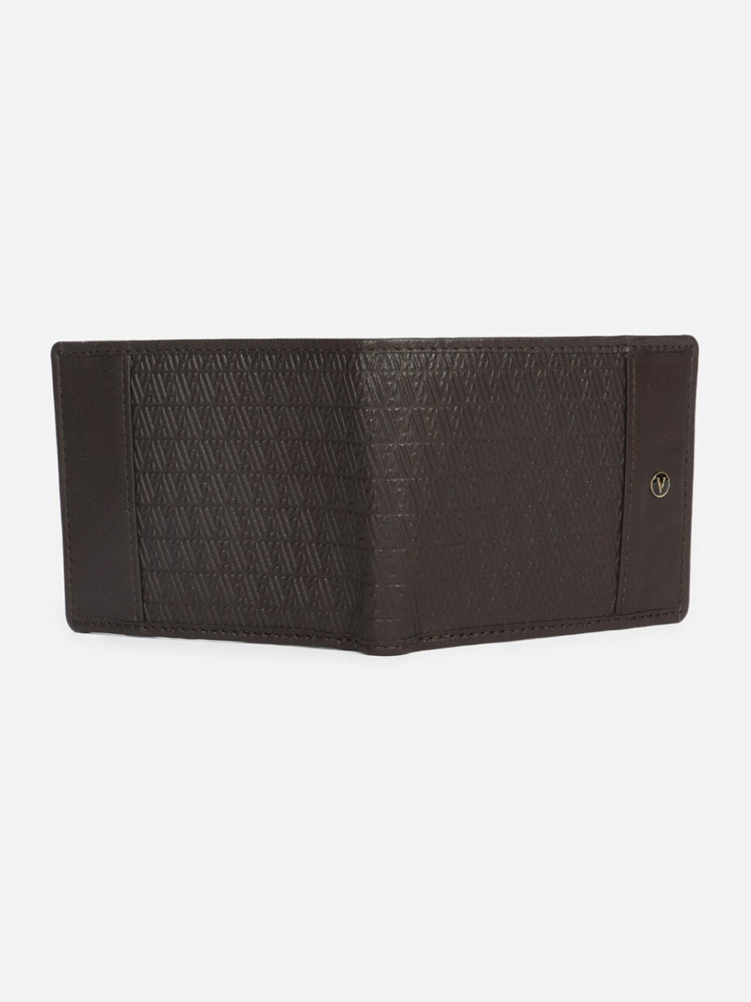 Van Heusen Brown Leather Textured Bi-Fold Wallet
