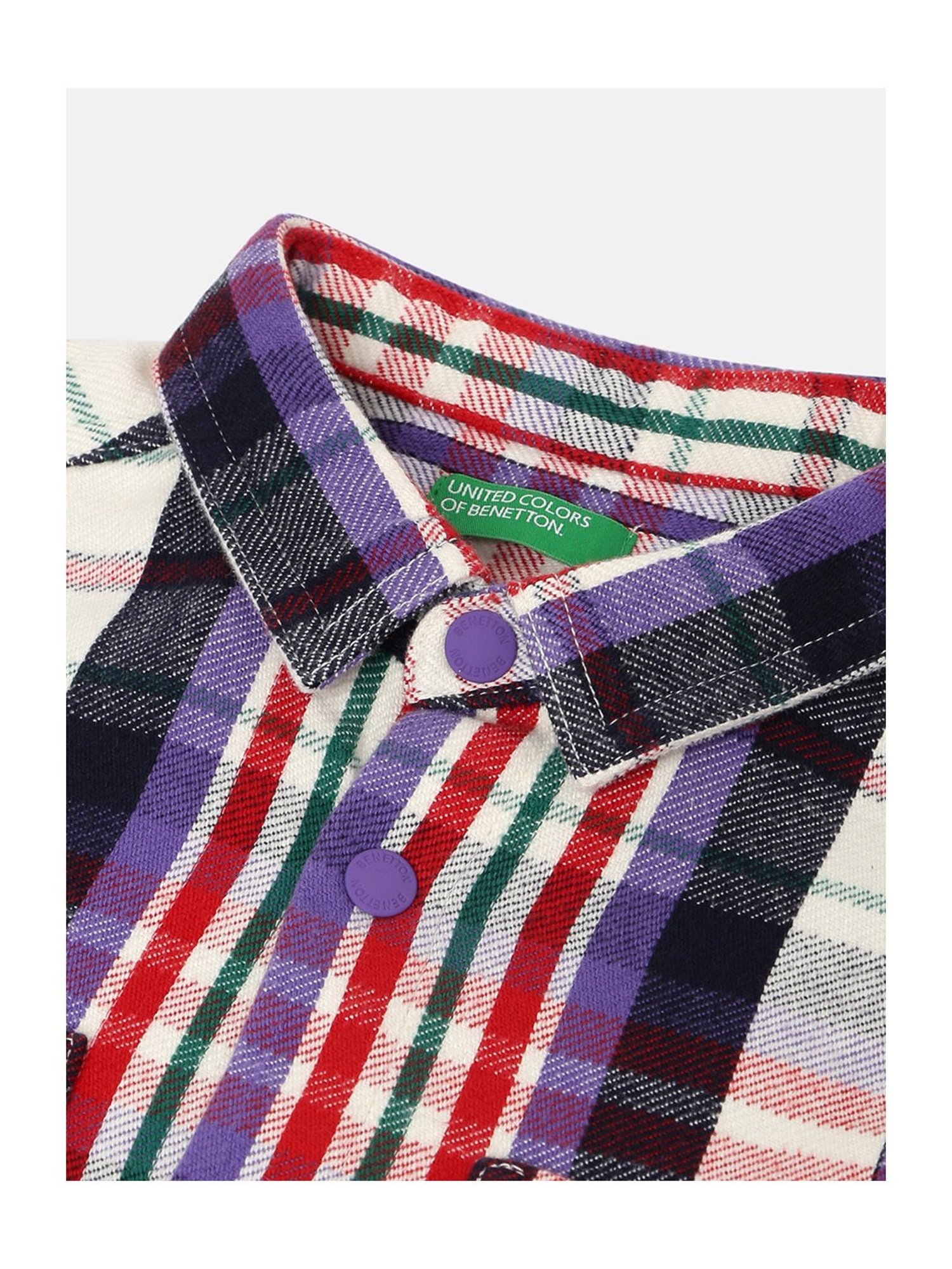 United Colors of Benetton Kids Multicolor Checks Full Sleeves Shirt