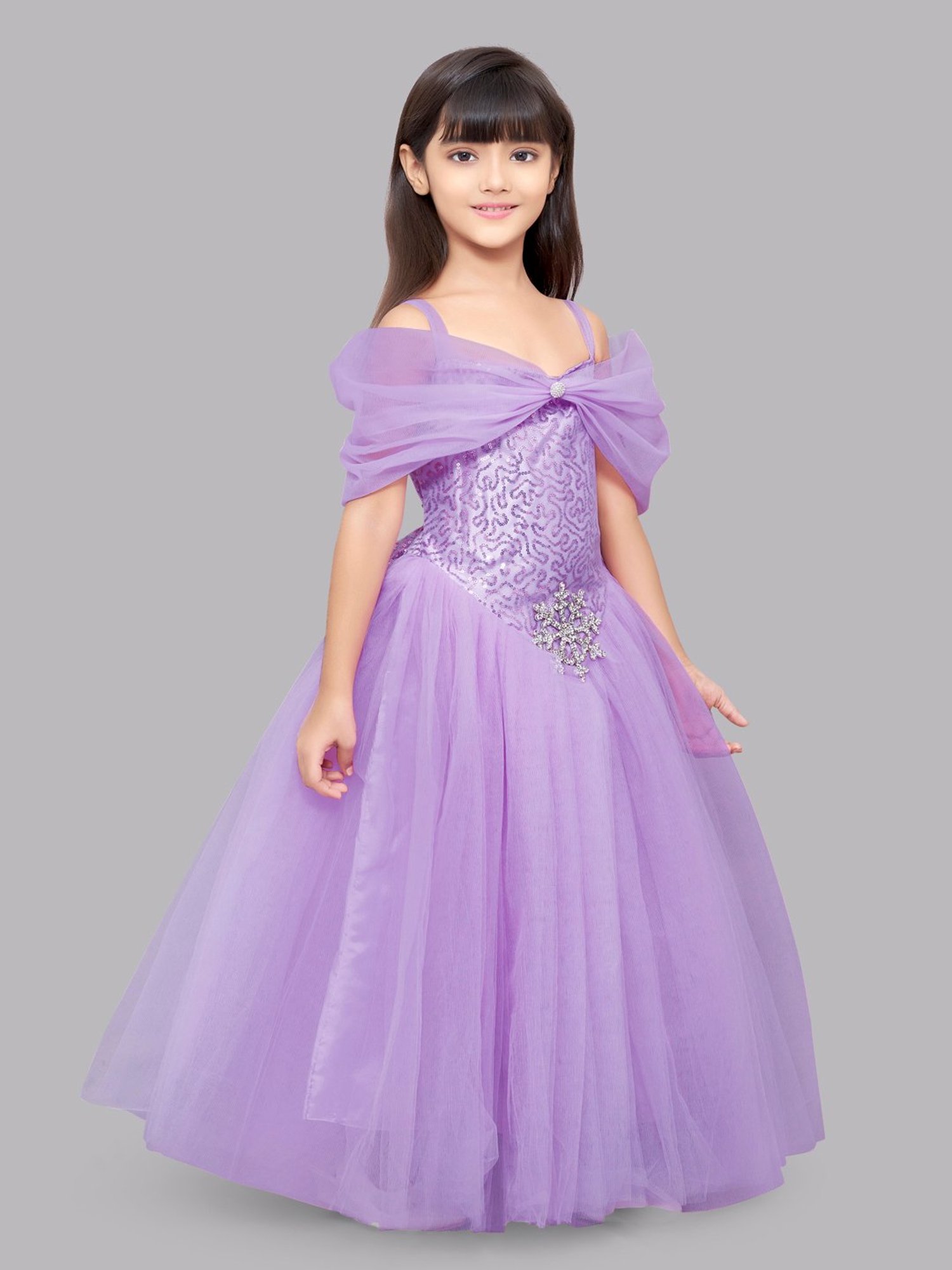 Pink Chick Kids Lavender Embellished Gown