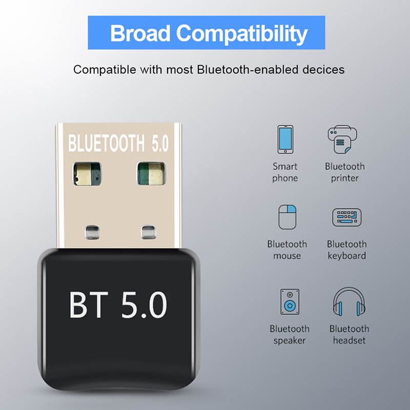 Hannord Wireless USB Bluetooth Adapter 5.0 for Computer Mini Bluetooth Dongle Music Adapter PC Bluetooth Receiver Transmitter Compatible with Windows 7/8/8.1/10