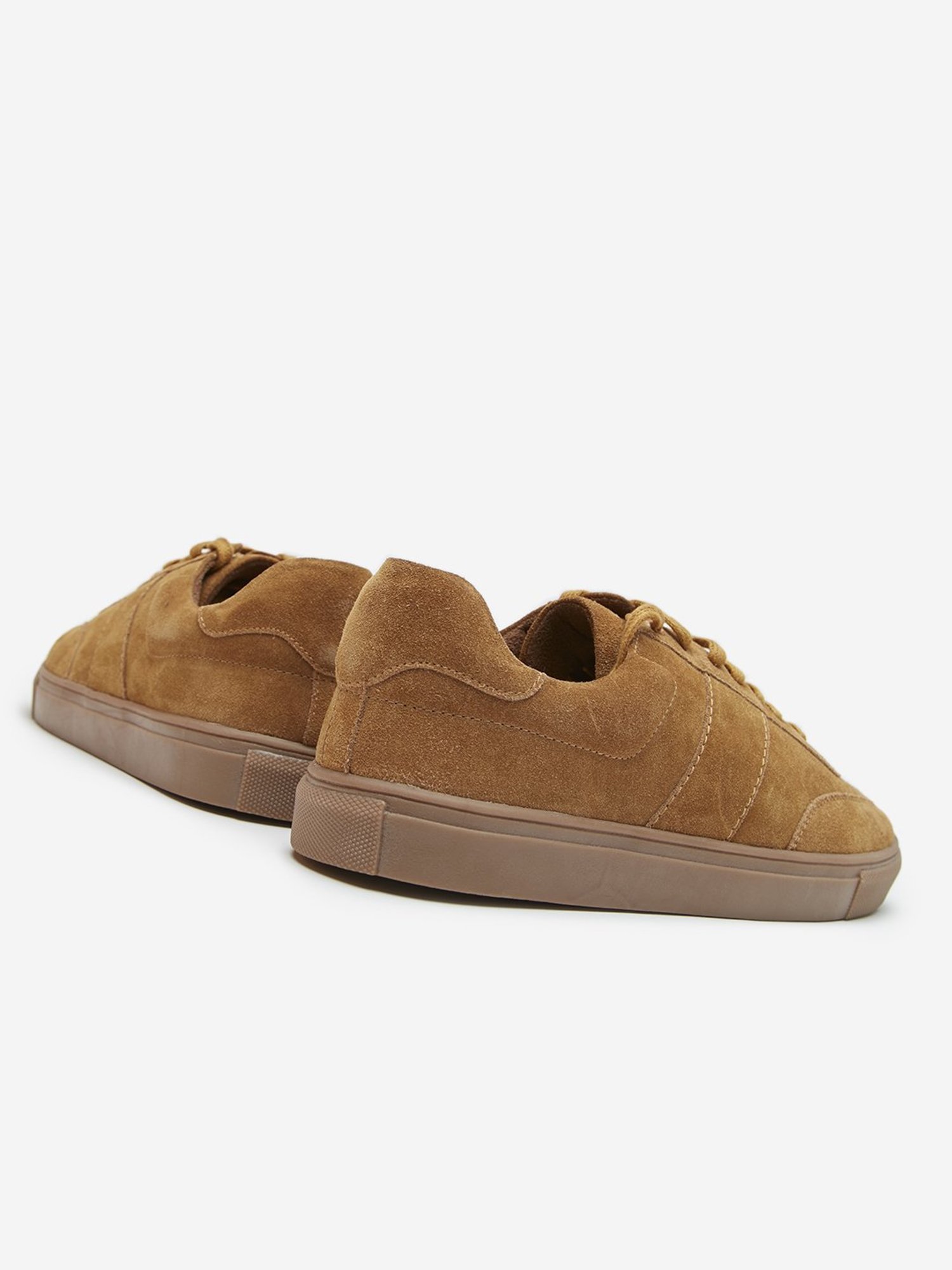 SOLEPLAY by Westside Tan Suede-Finish Lace-Up Sneakers