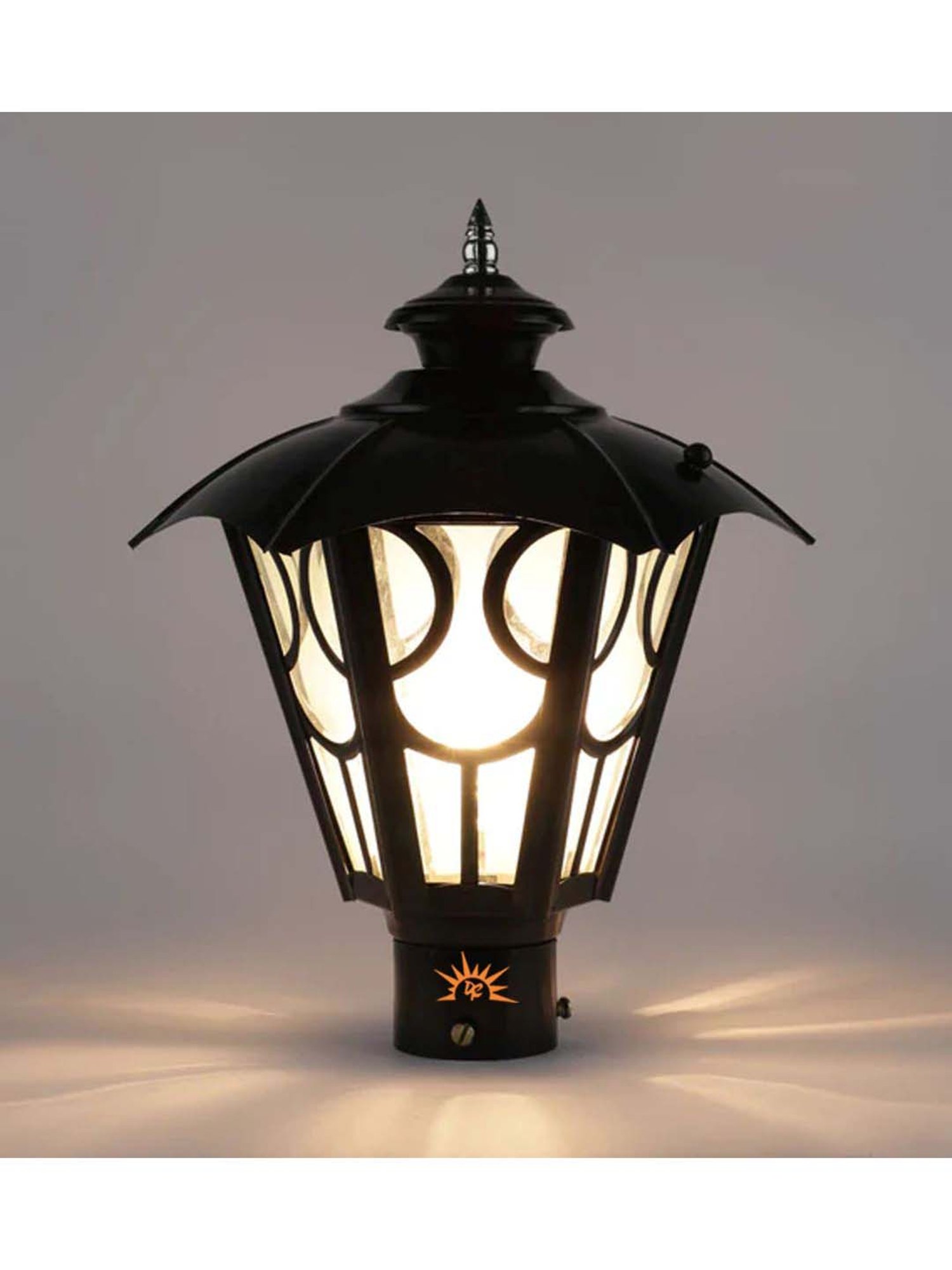 Pure Home and Living Grey Glass Trophy Shaped Table Lamp Stand