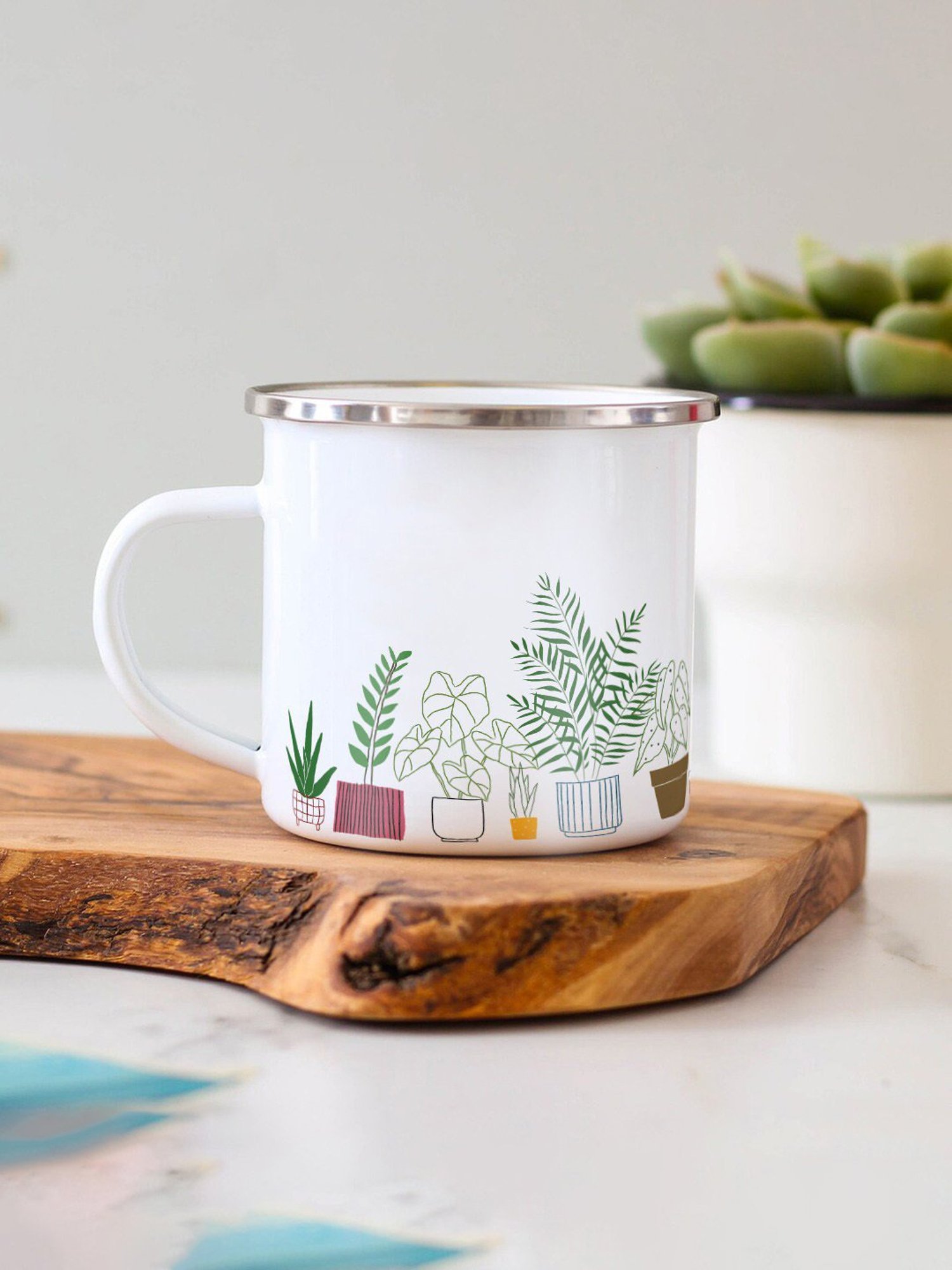 Gathari Enamel White Stainless Steel Coffee Mug