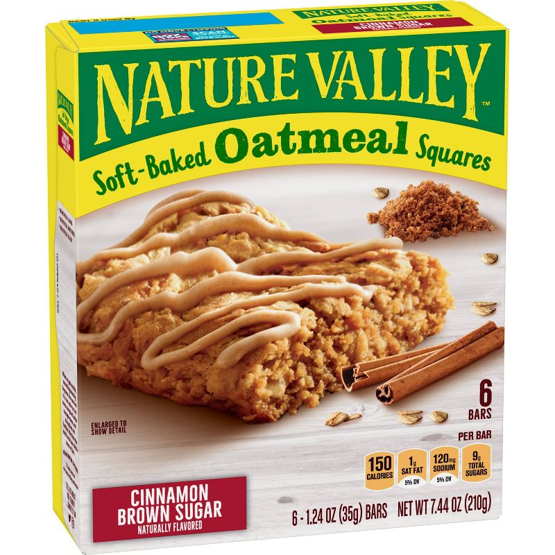 Nature Valley Cinnamon Brown Sugar Soft-Baked Oatmeal Squares - 7.44oz/6ct