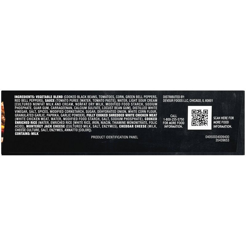 Devour Frozen Pulled Chicken Burrito Bowl - 12oz