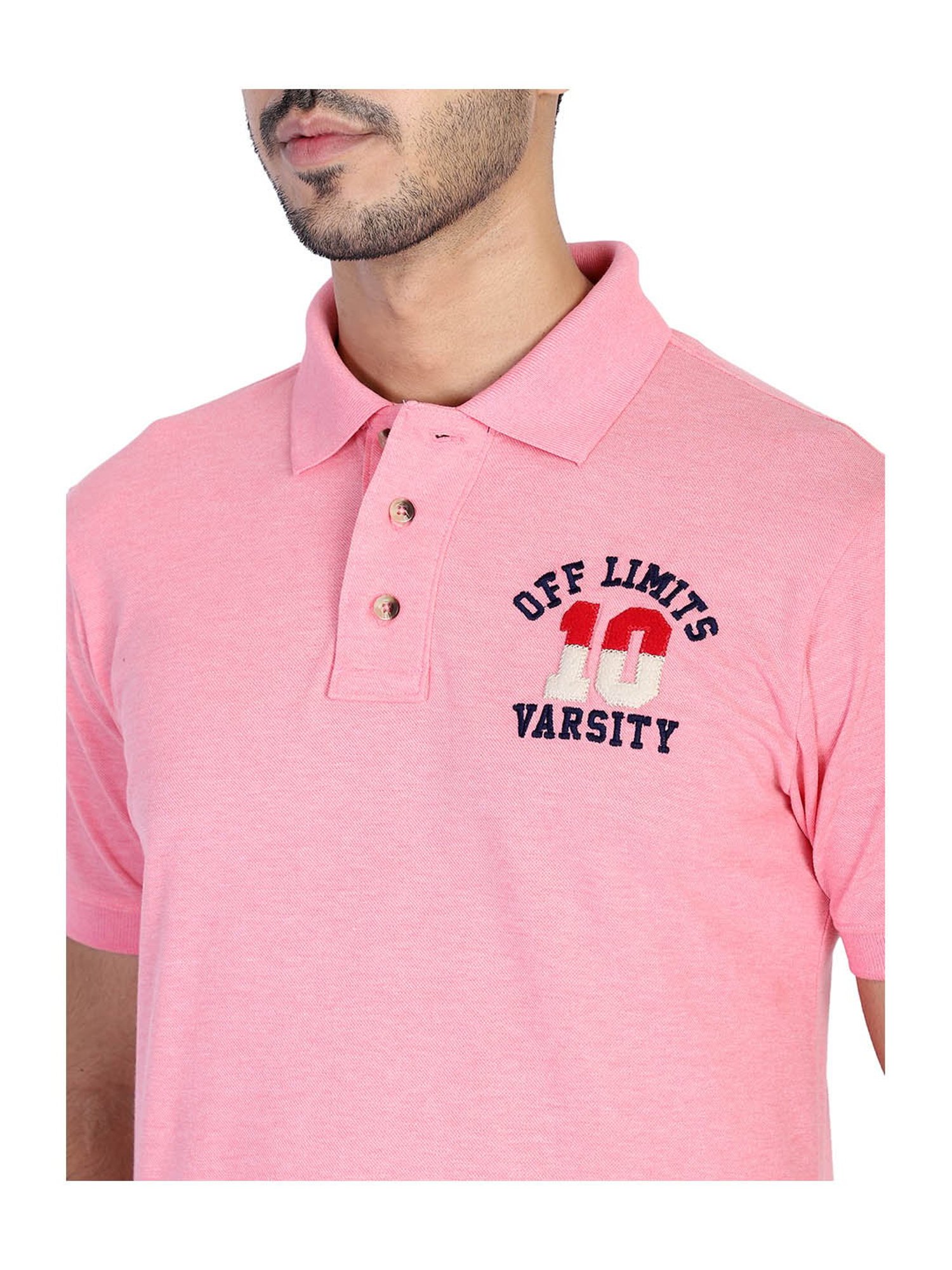 OFF LIMITS Pink Short Sleeves Polo T-Shirt