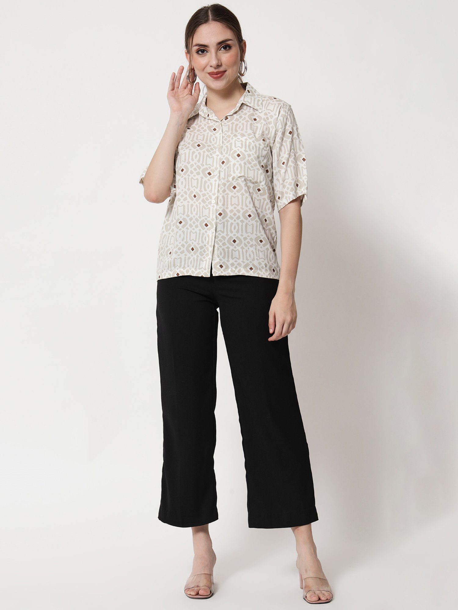 Trend Arrest White Printed Shirt