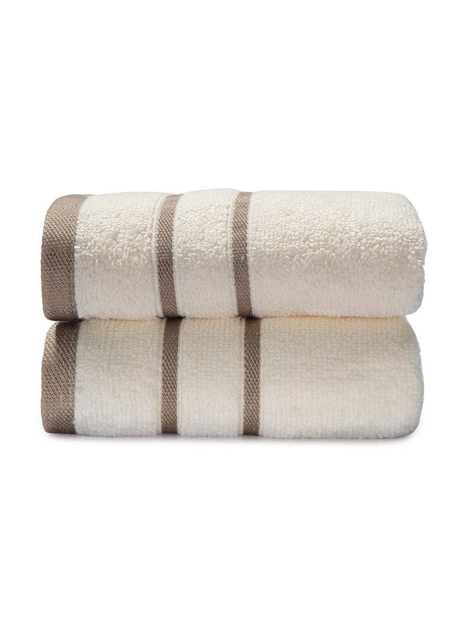 Mark Home 100% Cotton 500 GSM Zero Twist Simply Soft Ivory Hand Towels - Set of 2