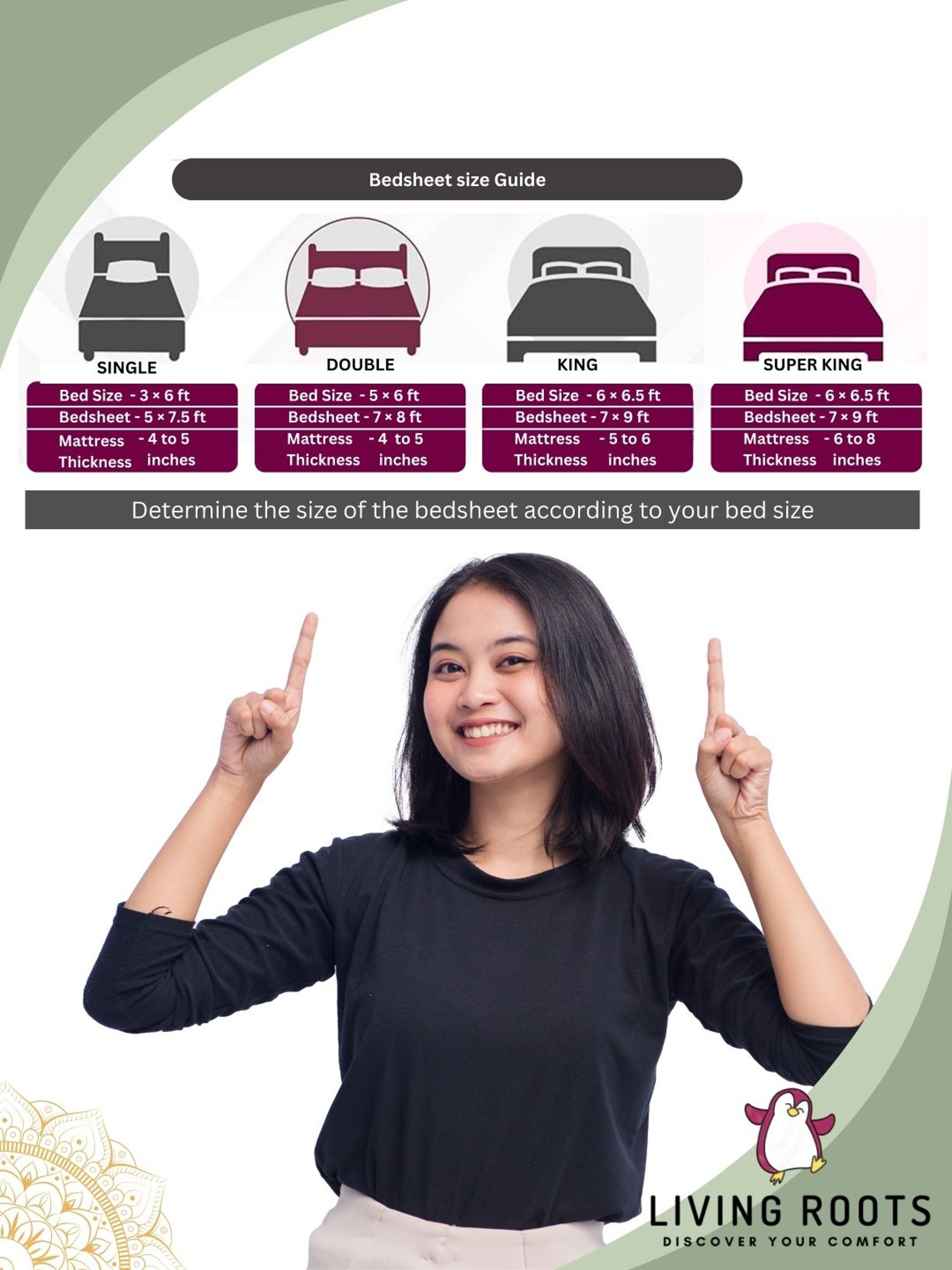 Living Roots Abstract Yellow 300 TC Cotton Bedsheet with 2 Pillow Covers