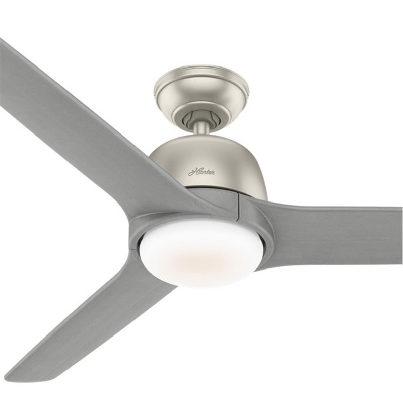 52" Casa Vieja Modern Rustic 3 Blade Ceiling Fan with Remote Brushed Nickel Natural Wood House Bedroom Living Room Home Kitchen