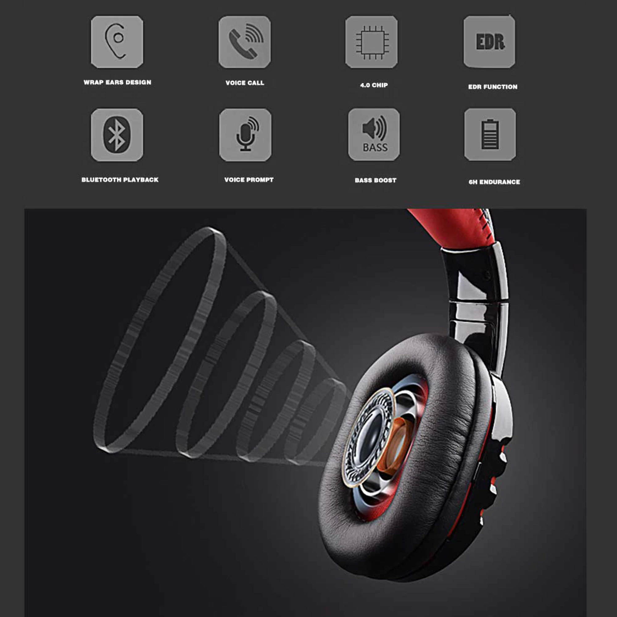V8-1 Headphones V5.0 Bluetooth gaming headset  wireless stereo earphone with microphone for PC ipad PS4 Xbox One