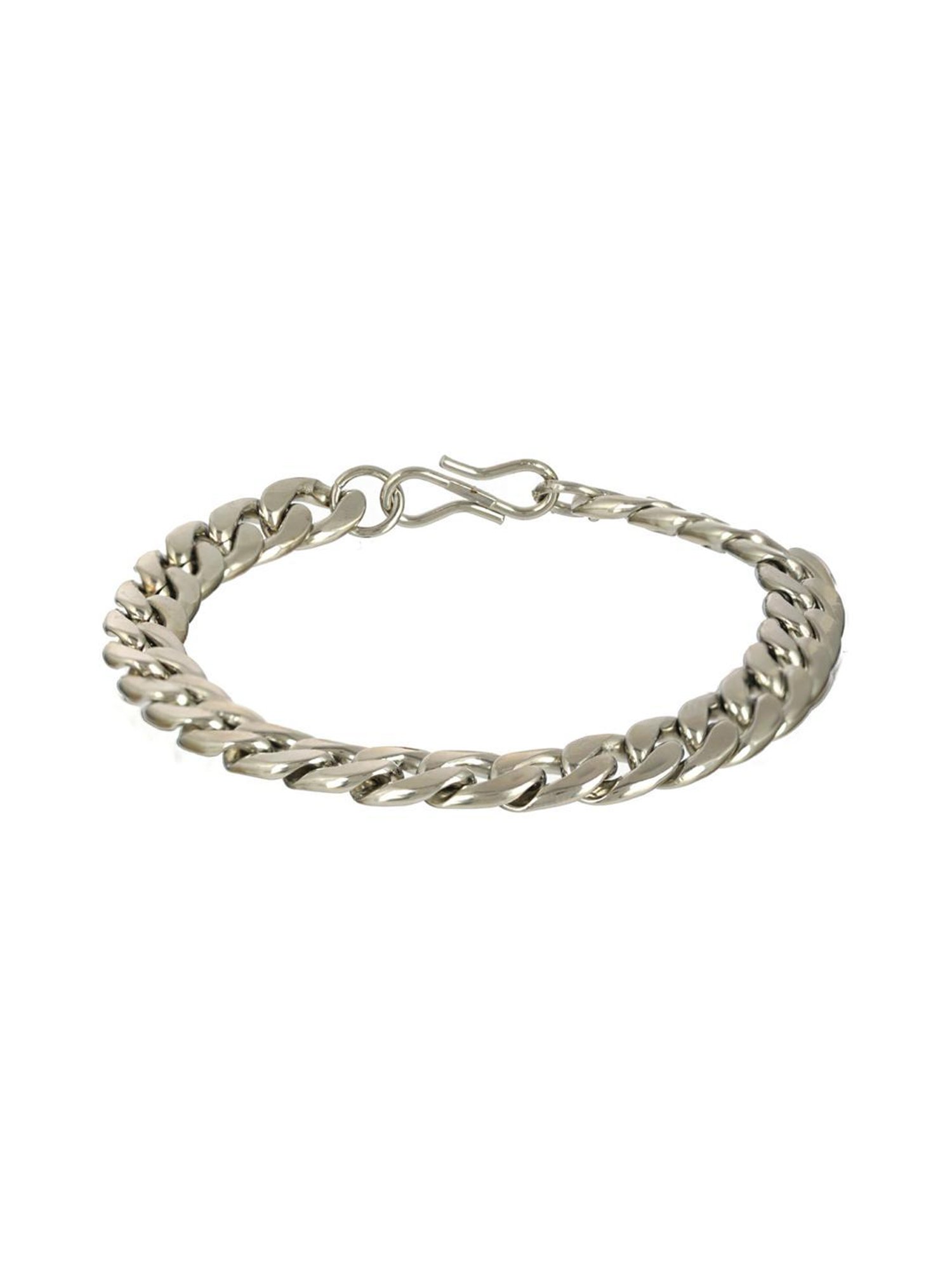Bold by Priyaasi Curb Chain Silver-Plated Link Bracelet for Men